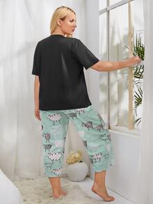 Conjunto de pijama de oveja de dibujos animados - Multicolor - Ver 2