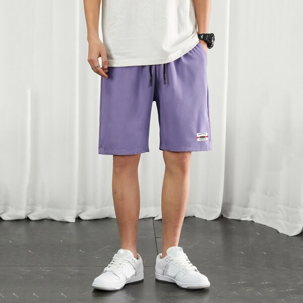 

Мужские шорты на кулиске с заплатой, Пурпурный
