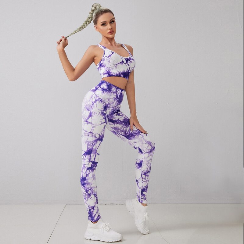 

High Stretch Seamless Tie Dye Sports Set, Multicolor