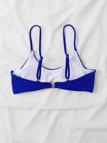 素色吊帶比基尼泳裝上衣