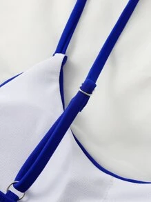 素色吊帶比基尼泳裝上衣