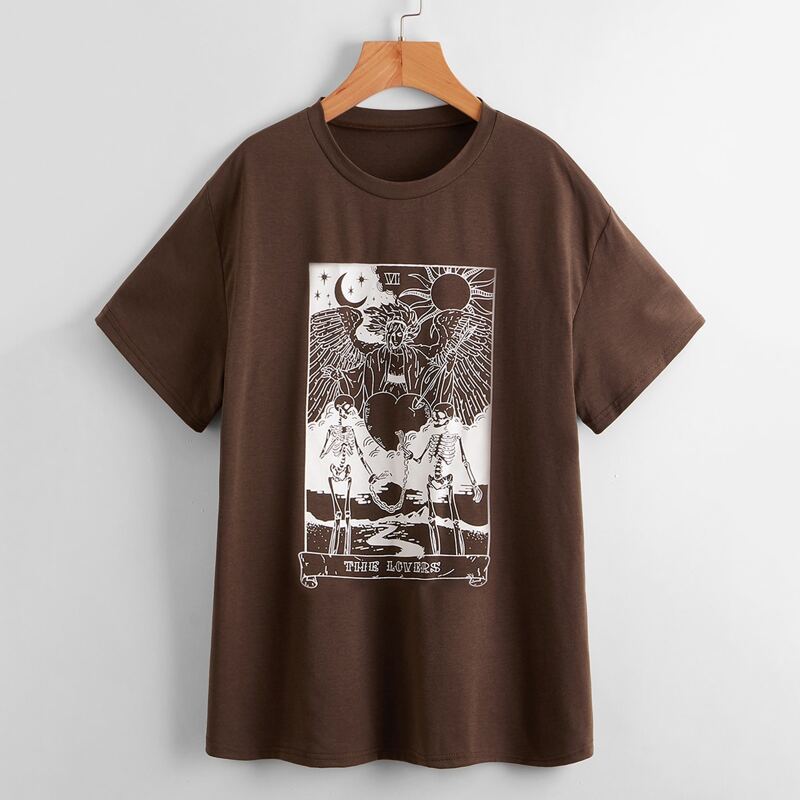 

Letter Skull Graphic Tee, Chocolate brown