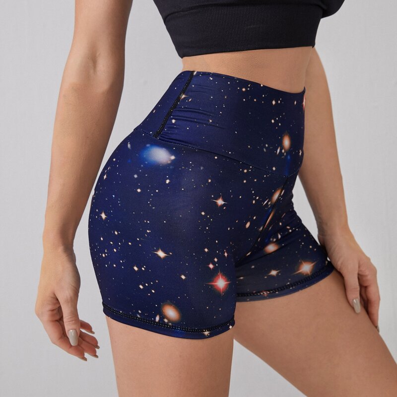 

Softness Galaxy Print Biker Shorts, Navy blue