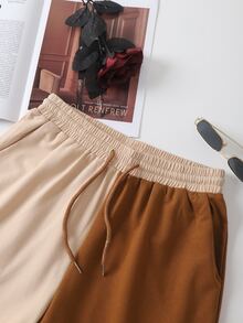 Cordão Bolso Bloco de cores ocasional Calções - Multicolorido - Visão 3