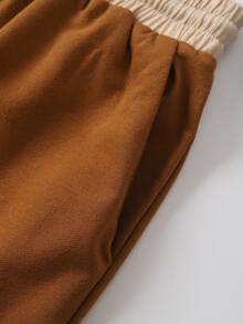 Cordão Bolso Bloco de cores ocasional Calções - Multicolorido - Visão 4