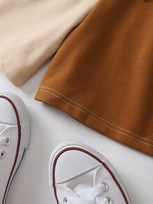 Cordão Bolso Bloco de cores ocasional Calções - Multicolorido - Visão 5