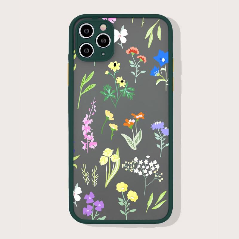 

1pc Flower Pattern iPhone Case, Multicolor