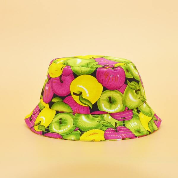 

Toddler Kids Fruit Print Bucket Hat, Multicolor