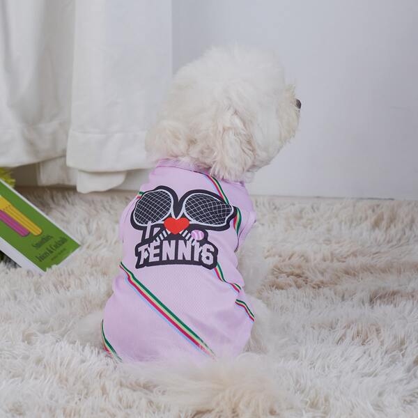 

Tennis Print Pet Tank Top, Pink