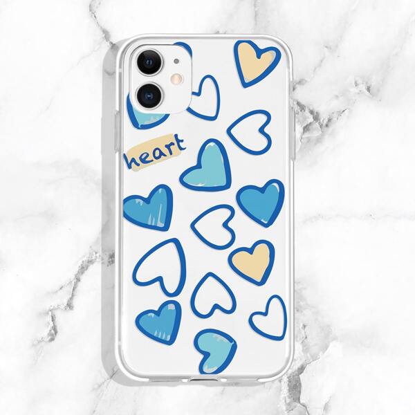 

Heart Pattern Phone Case, Blue