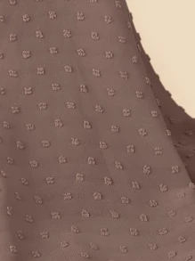 1入組女士柔軟提花雪紡圍巾，阿拉伯休閒頭巾，適合日常佩戴，素色，適合旅行 - 棕色 - 查看 2