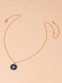 圓形裝飾吊墜項鍊 - 彩色 - 查看 3