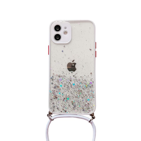 

Glitter Phone Case With Lanyard, White