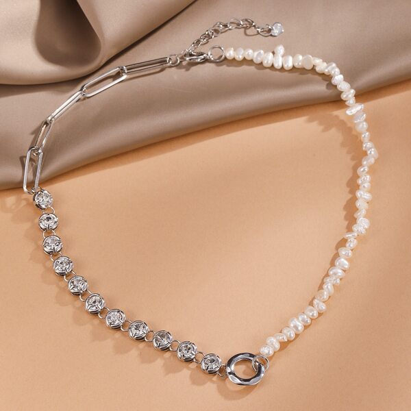 

Faux Pearl Decor Necklace, Silver
