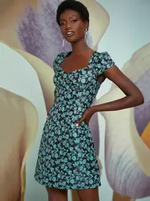 Penelope Ping 滿版印花合身連衣裙 - 彩色 - 查看 1