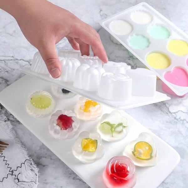 

1pc 8 Grid Pudding Mold, White
