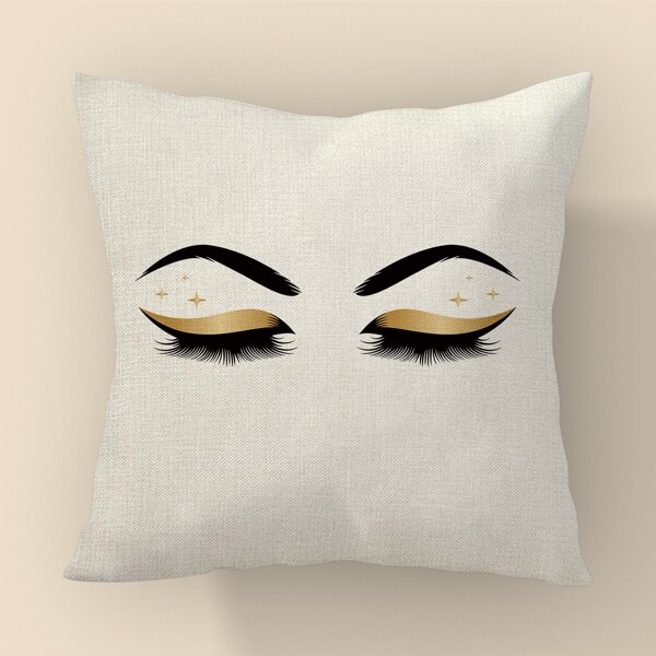 

Eyelash Print Cushion Cover Without Filler, Multicolor