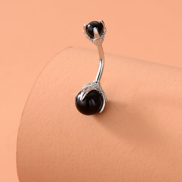 

Claw & Round Ball Decor Navel Belly Ring, Black
