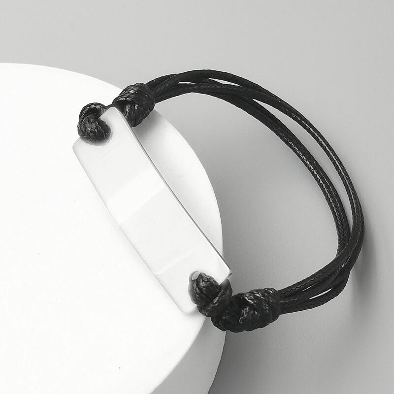

Guys Geometric Decor Bracelet, Silver