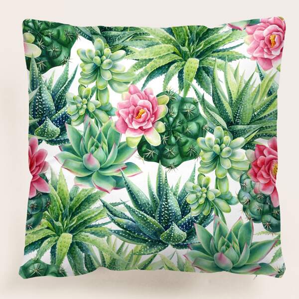 

Plants Print Cushion Cover Without Filler, Multicolor
