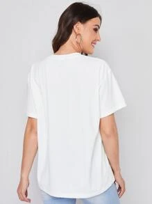 SHEIN 字母和圖形圖形T恤