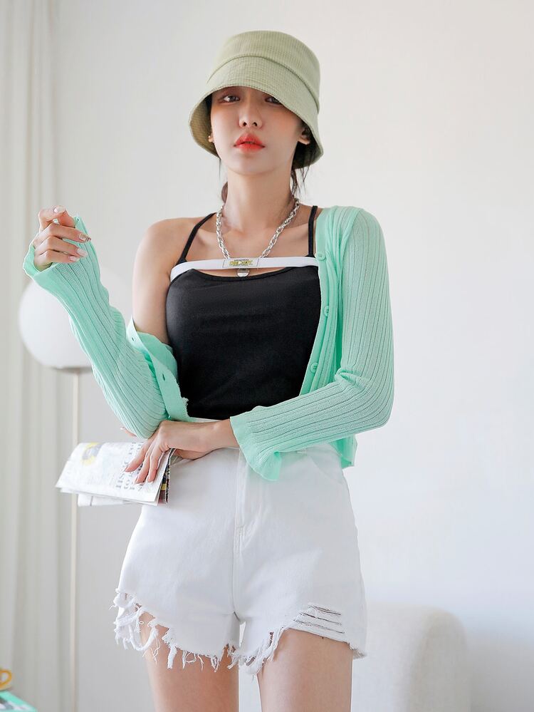 Contrast Trim Criss Cross Cami Top Tank Tops