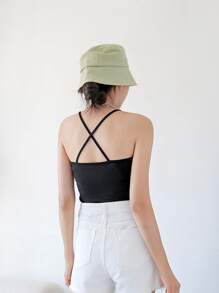 DAZY Débardeur avec empiècement contrasté croisé - Noir - Voir 2