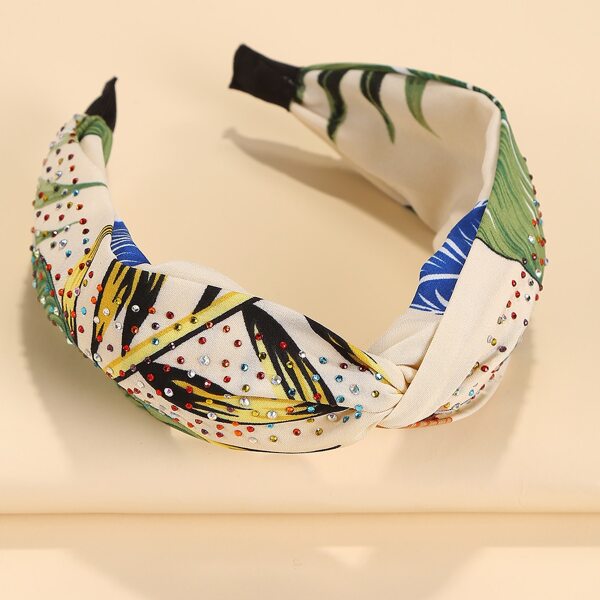 

Rhinestone Decor Wide Headband, Multicolor
