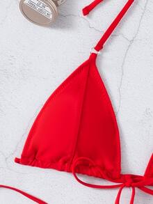 Bikini Tipo Tanga Con Micro Triángulo - Rojo - Ver 5