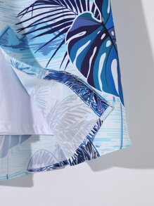 Manfinity RSRT 男士熱帶圖案前排扣不帶T恤襯衫 - 彩色 - 查看 4