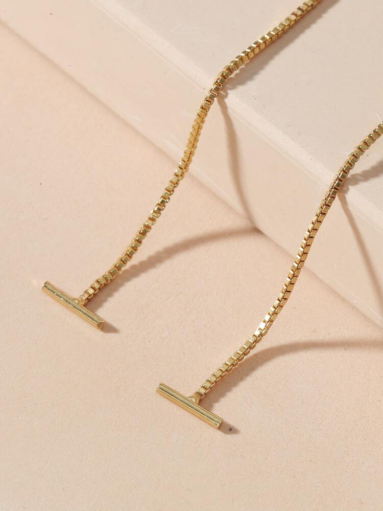 極簡風格耳環 - 金黃色 - 查看 3