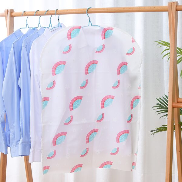 

1pc Fan Print Clothes Dust Cover, White