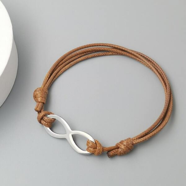 

Men Infinity Decor Bracelet, Brown