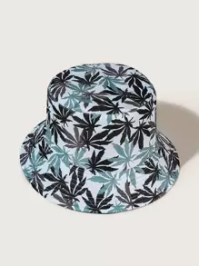 Gorro con hebilla con estampado de hoja