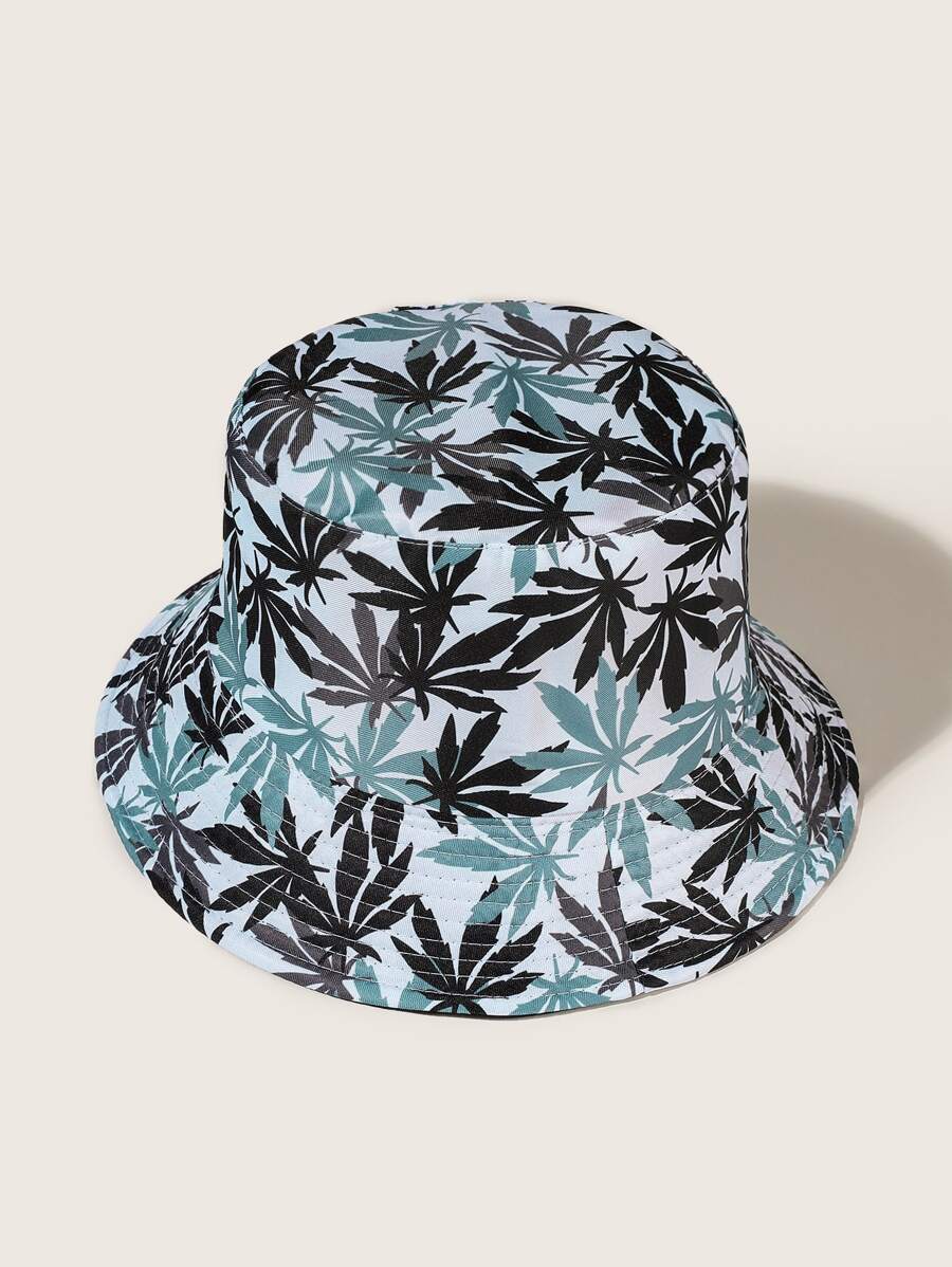 Gorro con hebilla con estampado de hoja