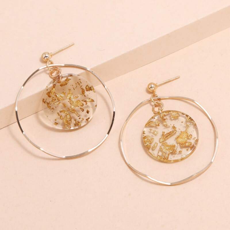 

Hollow Out Drop Earrings, Gold