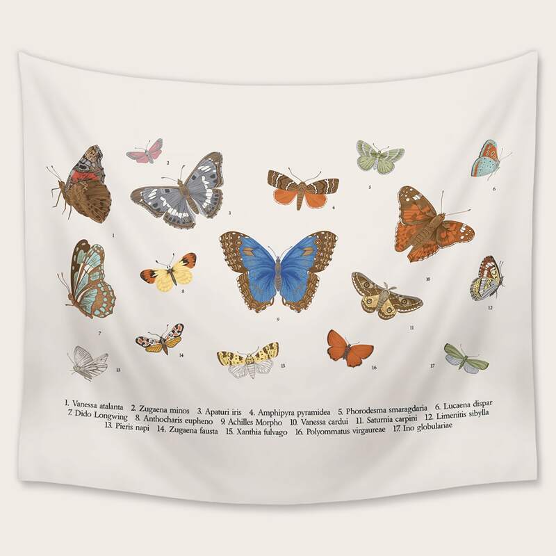 

Butterfly Print Tapestry, Multicolor