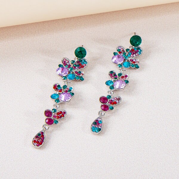 

Rhinestone Decor Drop Earrings, Multicolor