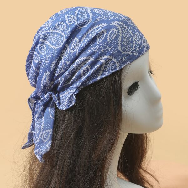 

Paisley Print Head Wrap, Blue