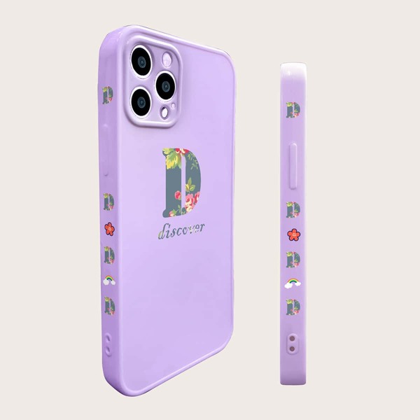 

Letter Graphic Phone Case, Purple