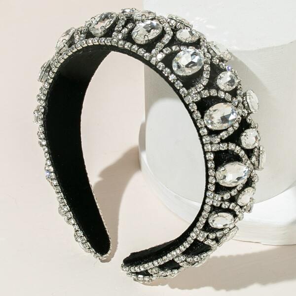 

Rhinestone Decor Headband, White