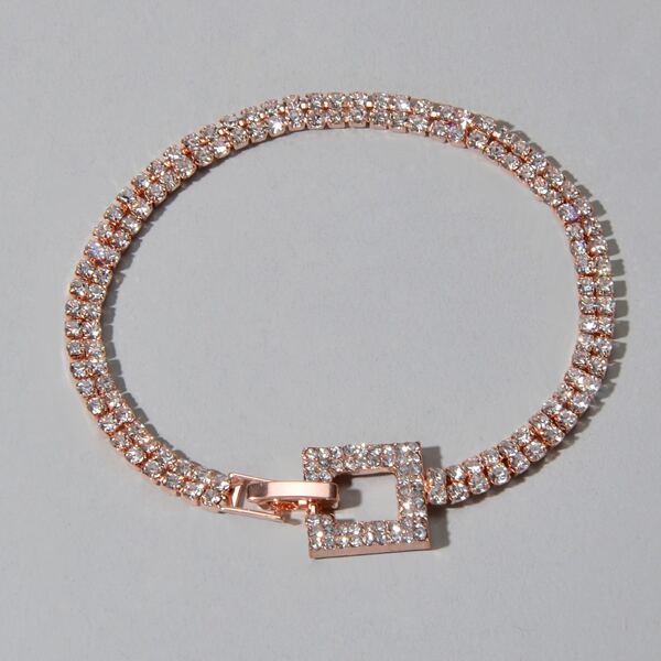 

Rhinestone Decor Bracelet, Rose gold