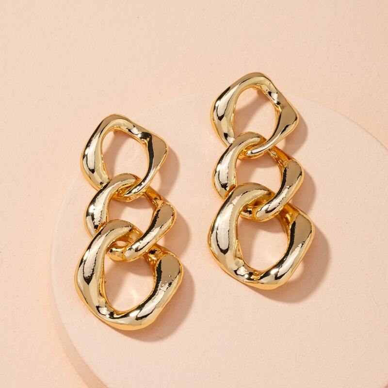 

Chain Drop Earrings, Gold