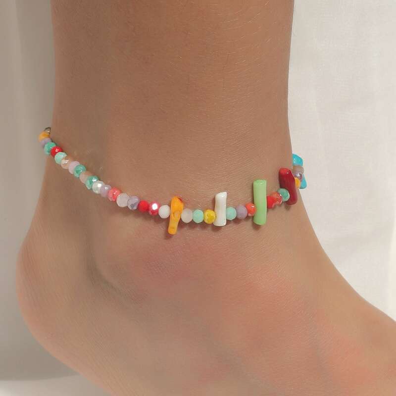 

1pc Beaded Anklet, Multicolor