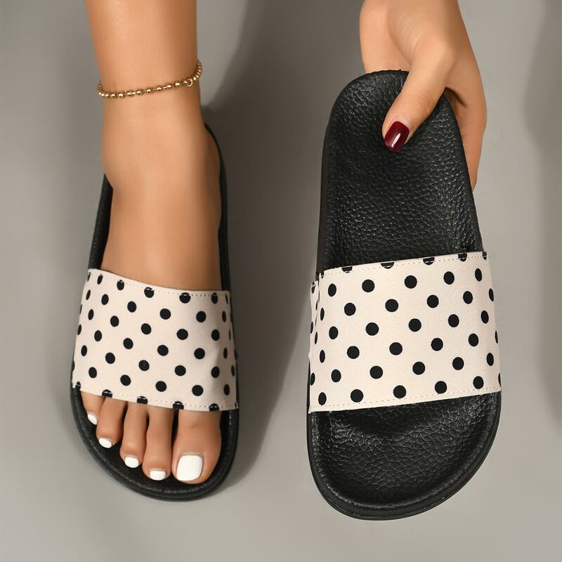 

Polka Dot Slides, Beige