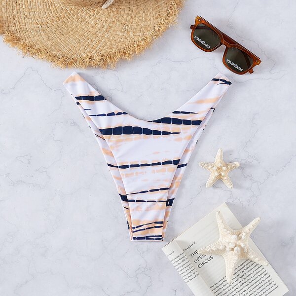 

Brush Print High Cut Bikini Panty, Multicolor