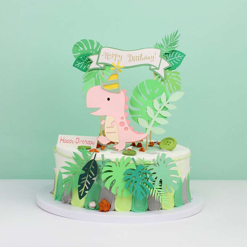 

4pcs Dinosaur Design Cake Topper, Multicolor