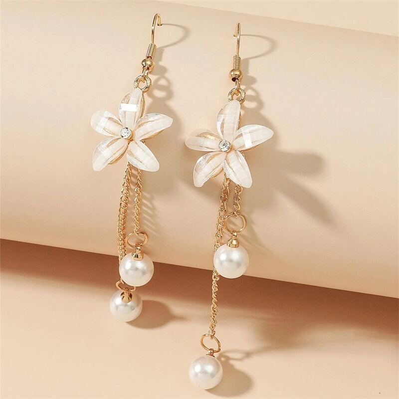 

Flower Drop Earrings, Gold