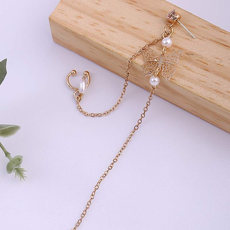 

1pc Butterfly Ear Cuff, Gold