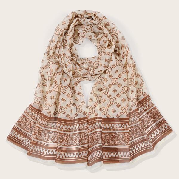 

Geometric Print Scarf, Multicolor